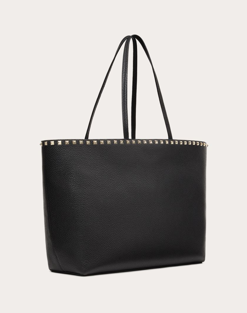 Valentino Handbags Borsa Shopping Rockstud In Vitello Granato per Donna in Nero | Valentino IT Vendita Economica