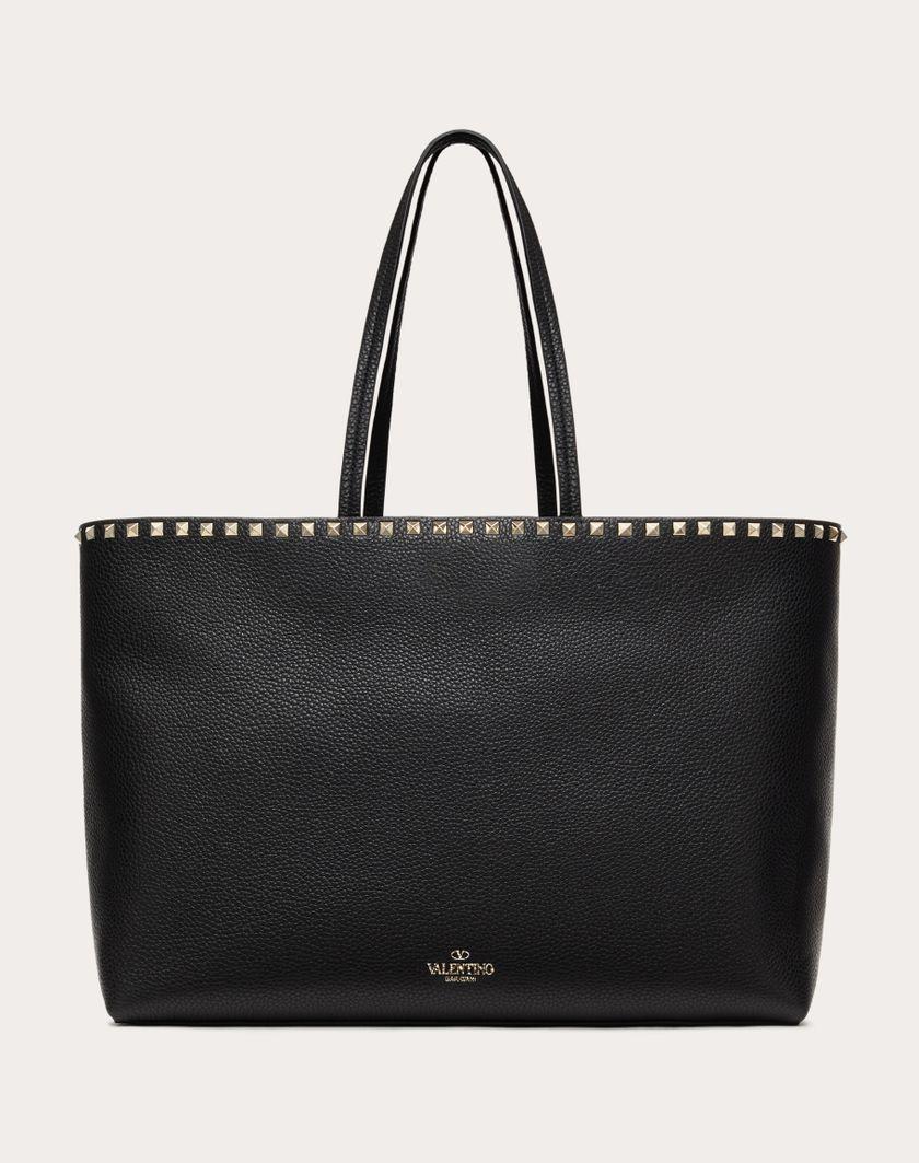 Valentino Handbags Borsa Shopping Rockstud In Vitello Granato per Donna in Nero | Valentino IT Vendita Economica
