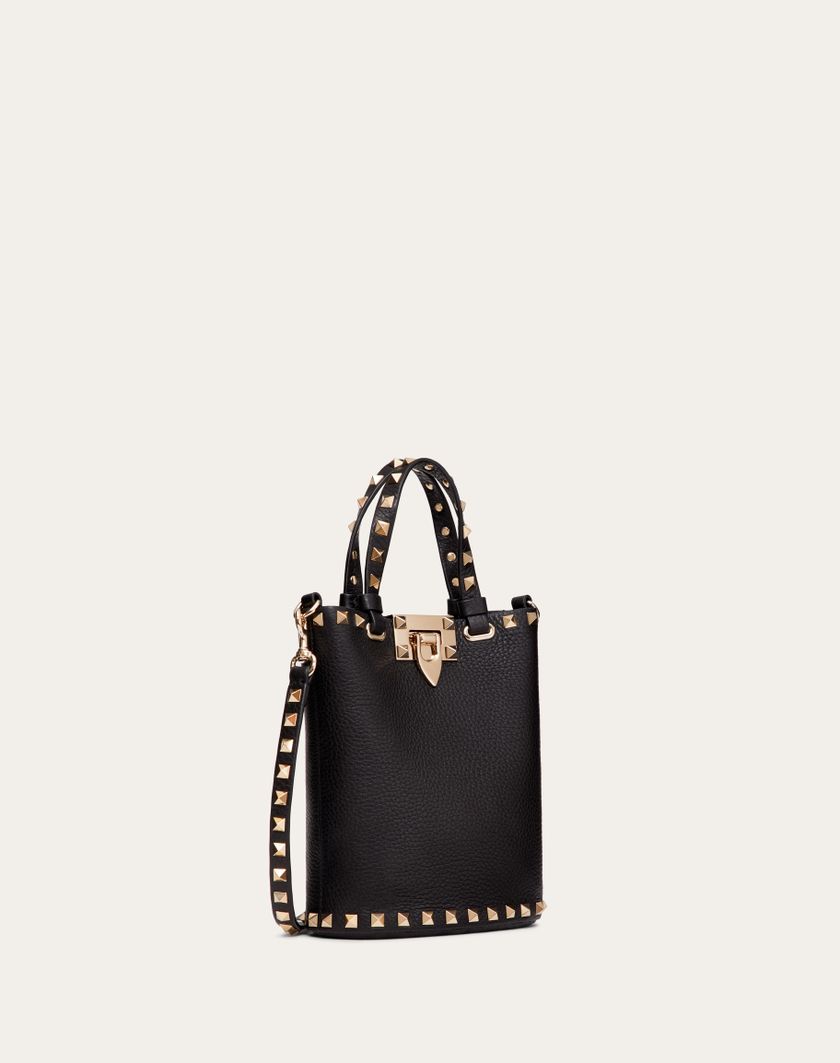 Valentino Handbags Pouch Con Tracolla Rockstud In Vitello Granato per Donna in Nero | Valentino IT Saldi Di Fabbrica