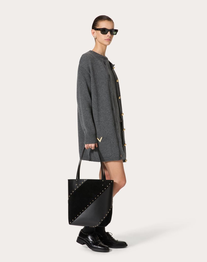 Valentino Handbags Borsa Shopping Valentino Garavani Valentino Garavani Rockstud Wispy In Vitello E Camoscio per Donna in Nero | Valentino IT Vendite Flash