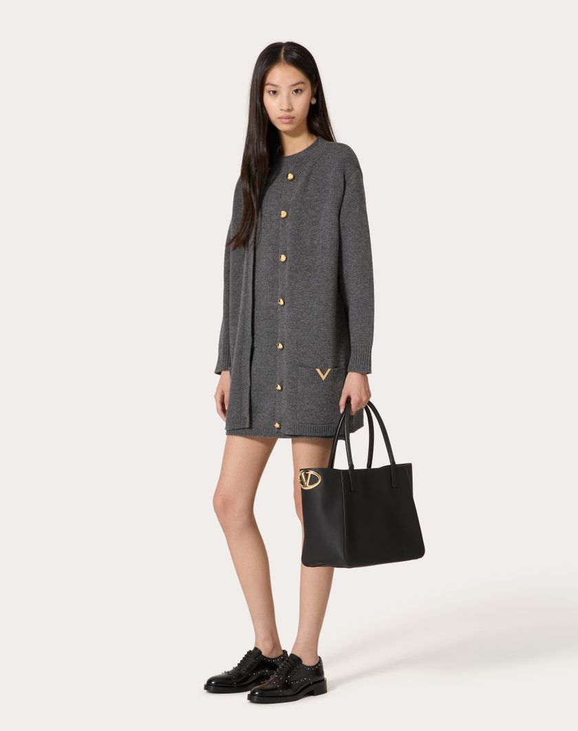 Valentino Handbags Borsa Shopping Vlogo Side In Vitello Nappato per Donna in Nero | Valentino IT 2025