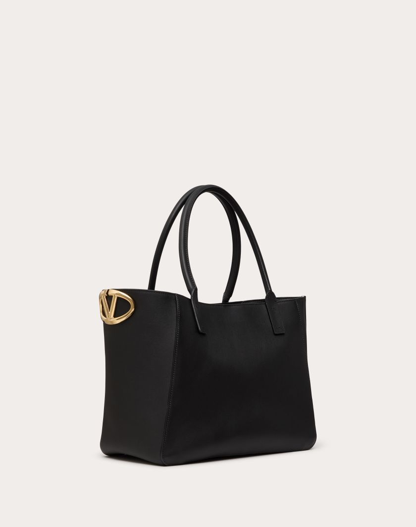 Valentino Handbags Borsa Shopping Vlogo Side In Vitello Nappato per Donna in Nero | Valentino IT 2025