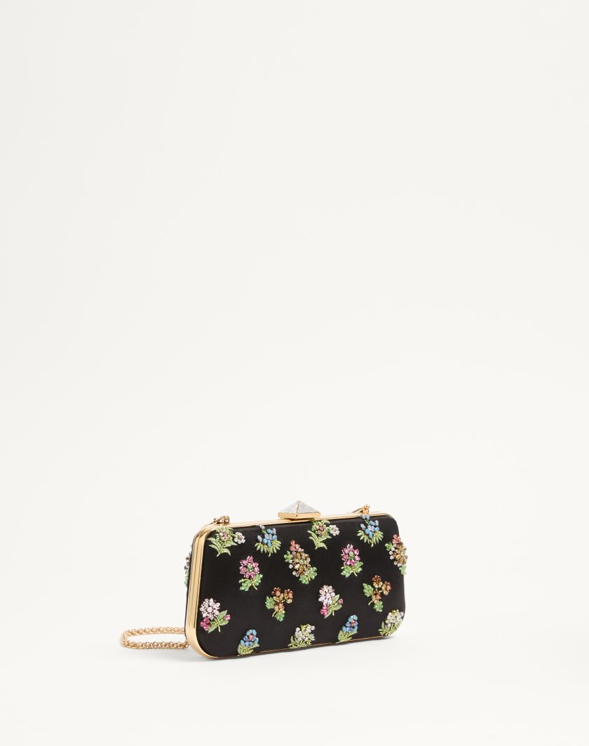 Valentino Handbags Minaudiere Carry Secrets Raso Con Ricamo Floreale per Donna in Beige | Valentino IT In Linea