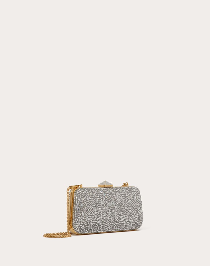 Valentino Handbags Minaudiere Carry Secrets Con Strass per Donna in Crystal | Valentino IT Vendita