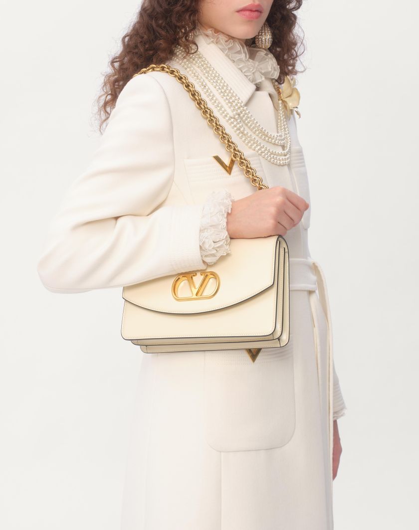 Valentino Handbags Cappotto In Drill Double per Donna in Avorio | Valentino IT Acquista Ora