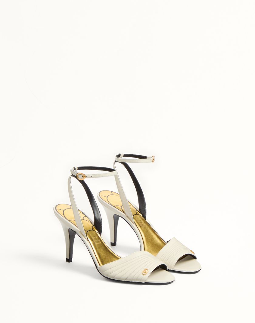 Valentino Handbags Sandalo Ladycrush In Capretto 85mm per Donna in Avorio | Valentino IT Shopping Online