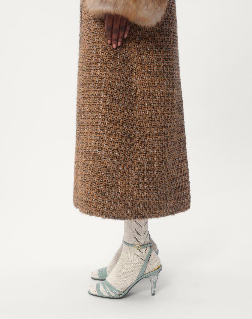 Valentino Handbags Cappotto In Fantasy Tweed per Donna in Marrone/multicolor | Valentino IT Affare Del Giorno