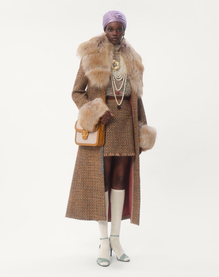 Valentino Handbags Gonna In Fantasy Tweed per Donna in Marrone/multicolor | Valentino IT Prezzo Ridotto