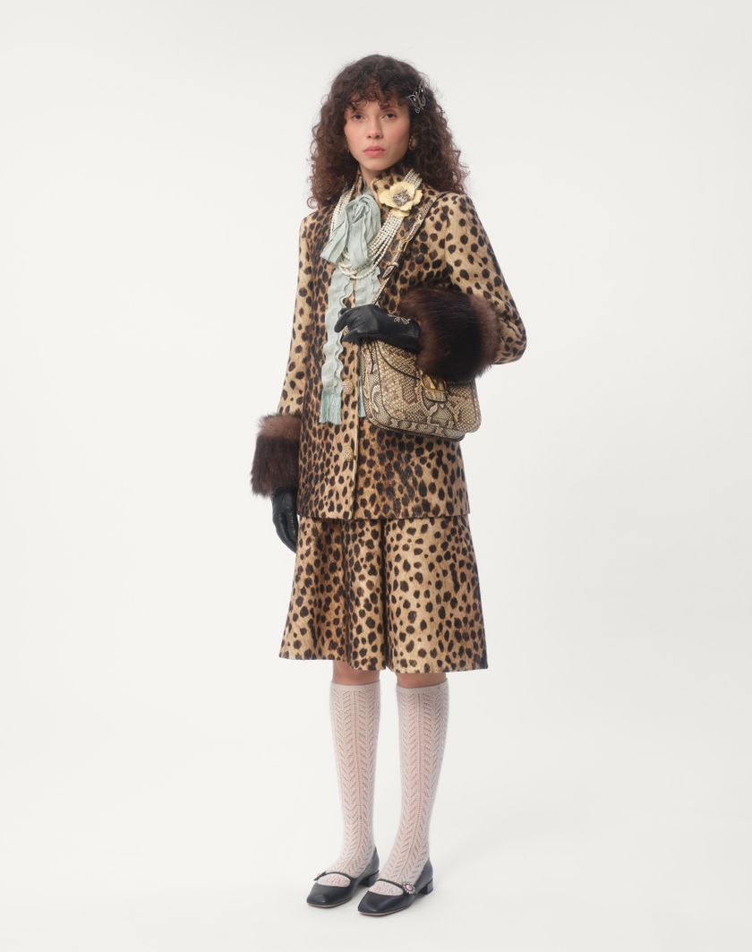 Valentino Handbags Gonna In Panno Stampato Giaguaro Spots per Donna in Animalier | Valentino IT Convenienza