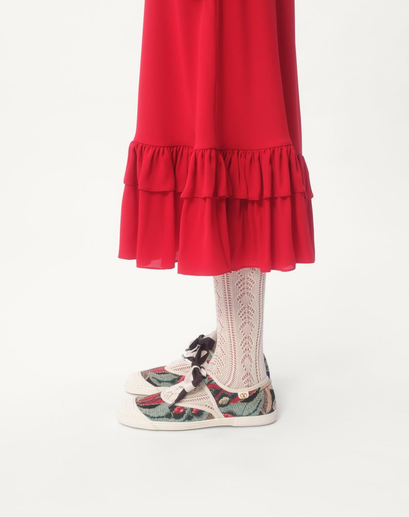 Valentino Handbags Abito Midi In Georgette per Donna in Rosso | Valentino IT Presa