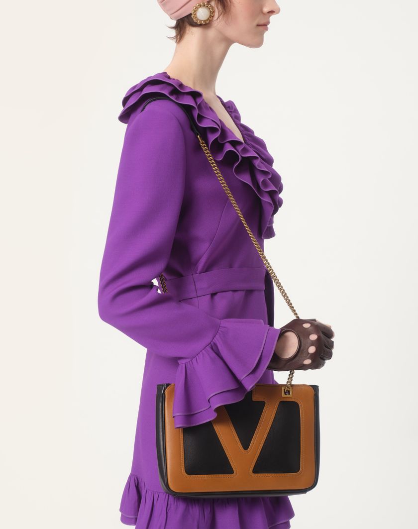 Valentino Handbags Abito Corto In Crepe Couture per Donna in Violet | Valentino IT Economico