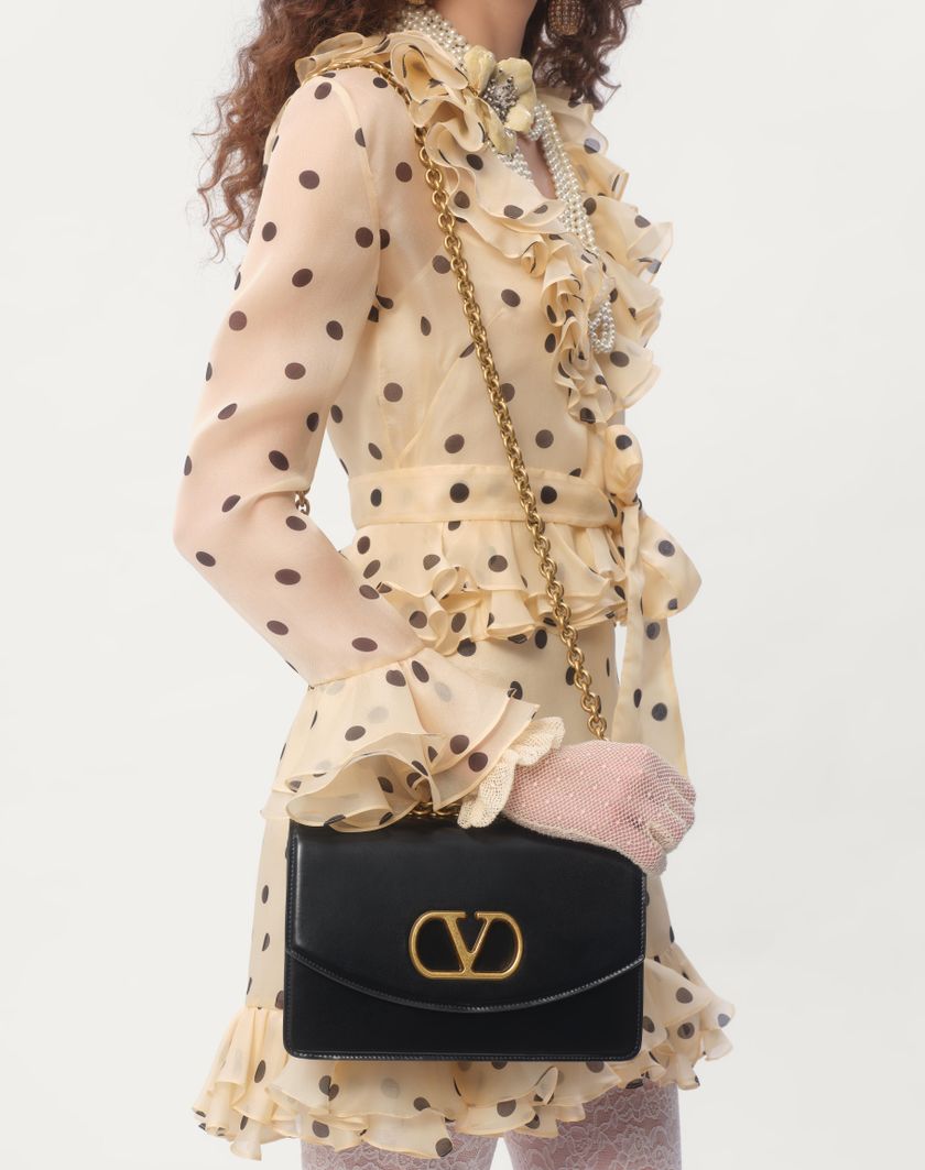 Valentino Handbags Abito Corto In Organza Stampa Pois Spots per Donna in Avorio/nero | Valentino IT Hotsell