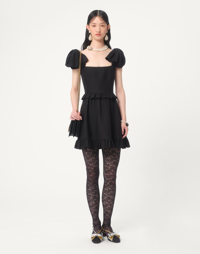 Valentino Handbags Abito Corto In Crepe Couture per Donna in Nero | Valentino IT Negozio