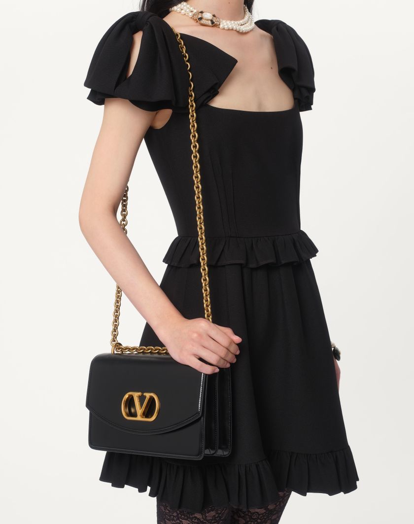 Valentino Handbags Abito Corto In Crepe Couture per Donna in Nero | Valentino IT Negozio