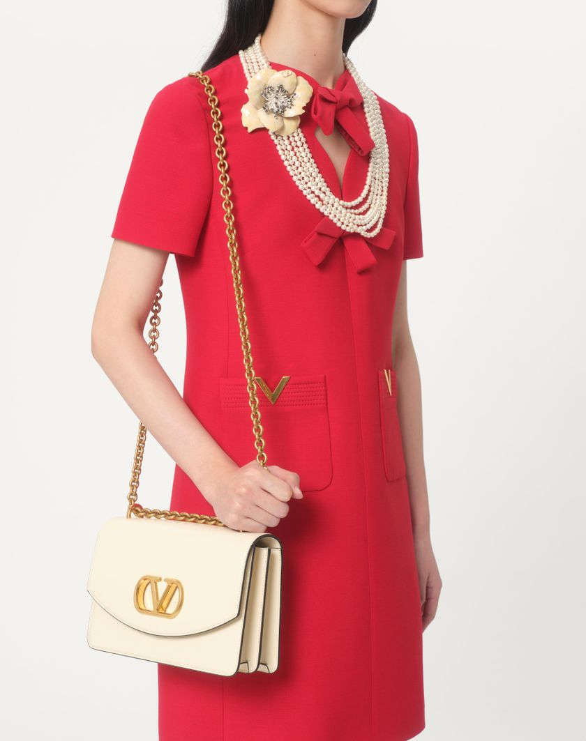 Valentino Handbags Abito Corto In Crepe Couture per Donna in Rosso | Valentino IT Italy