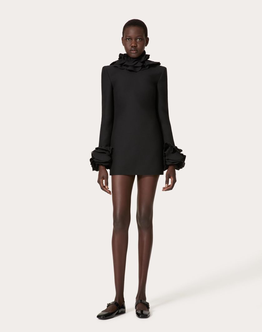 Valentino Handbags Abito Corto In Crepe Couture Ricamato per Donna in Nero | Valentino IT Nuovo