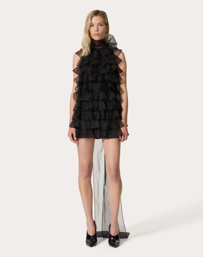 Valentino Handbags Abito Corto In Organza per Donna in Nero | Valentino IT Fino Al -60%