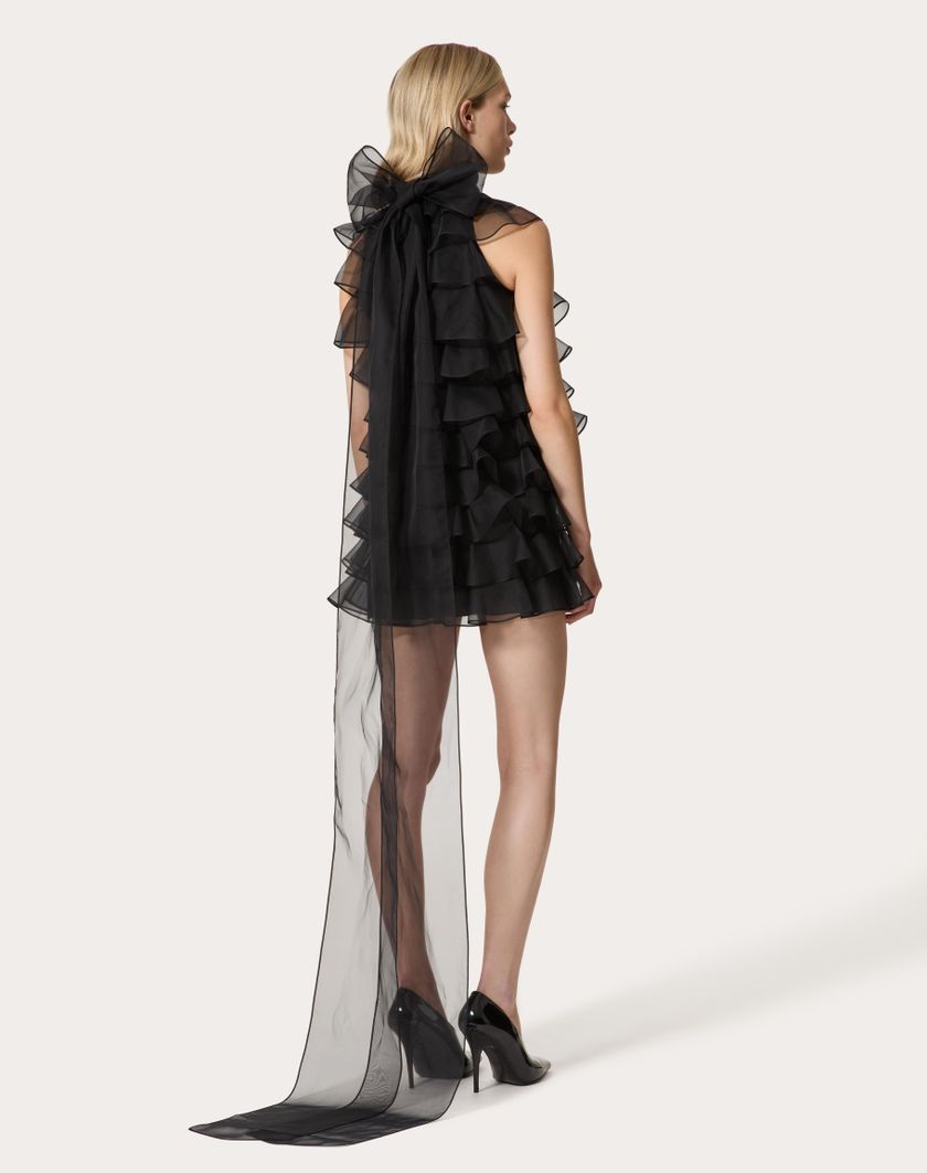 Valentino Handbags Abito Corto In Organza per Donna in Nero | Valentino IT Fino Al -60%