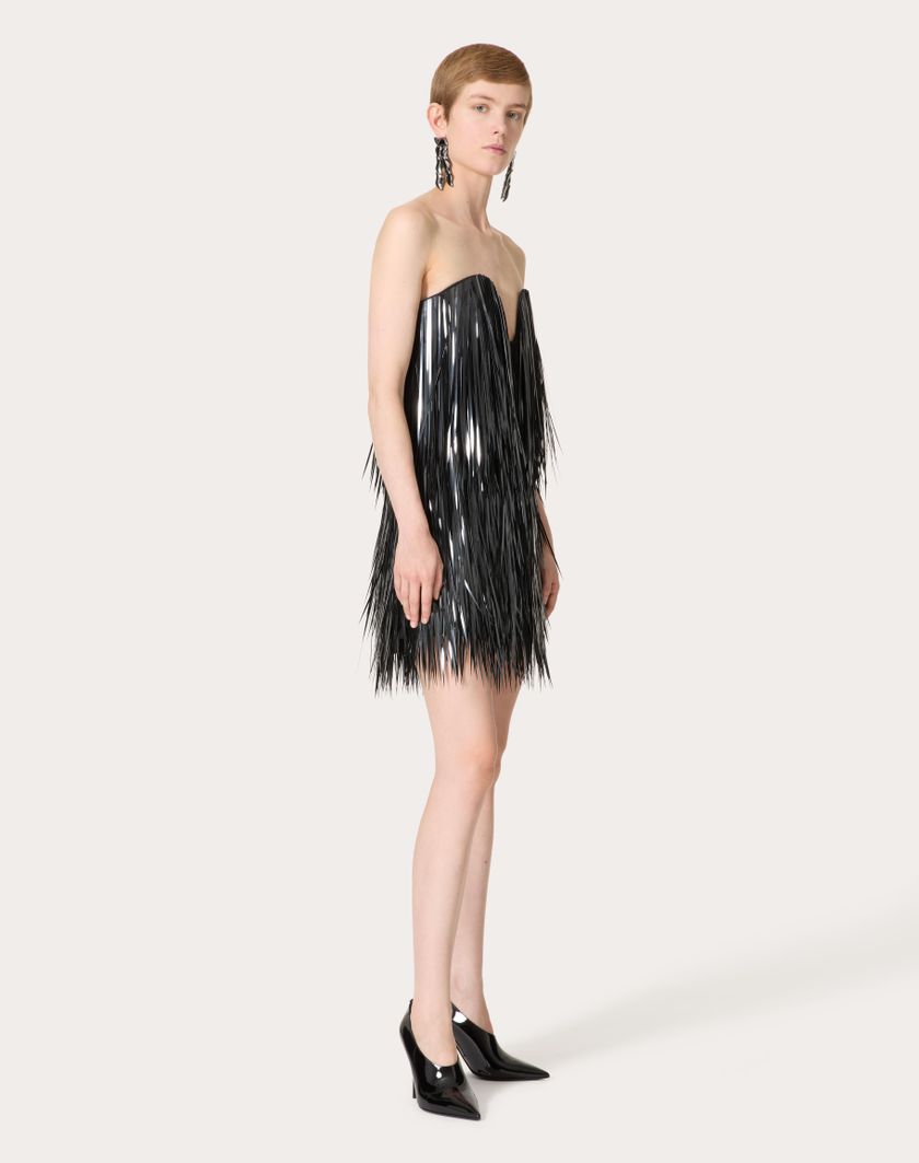Valentino Handbags Abito Corto In Organza Ricamato per Donna in Nero | Valentino IT Affare Del Giorno