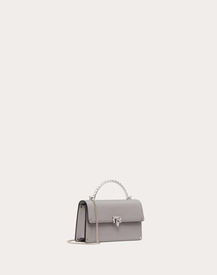 Valentino Handbags Mini Borsa A Mano Rockstud In Vitello per Donna in Grigio | Valentino IT Online