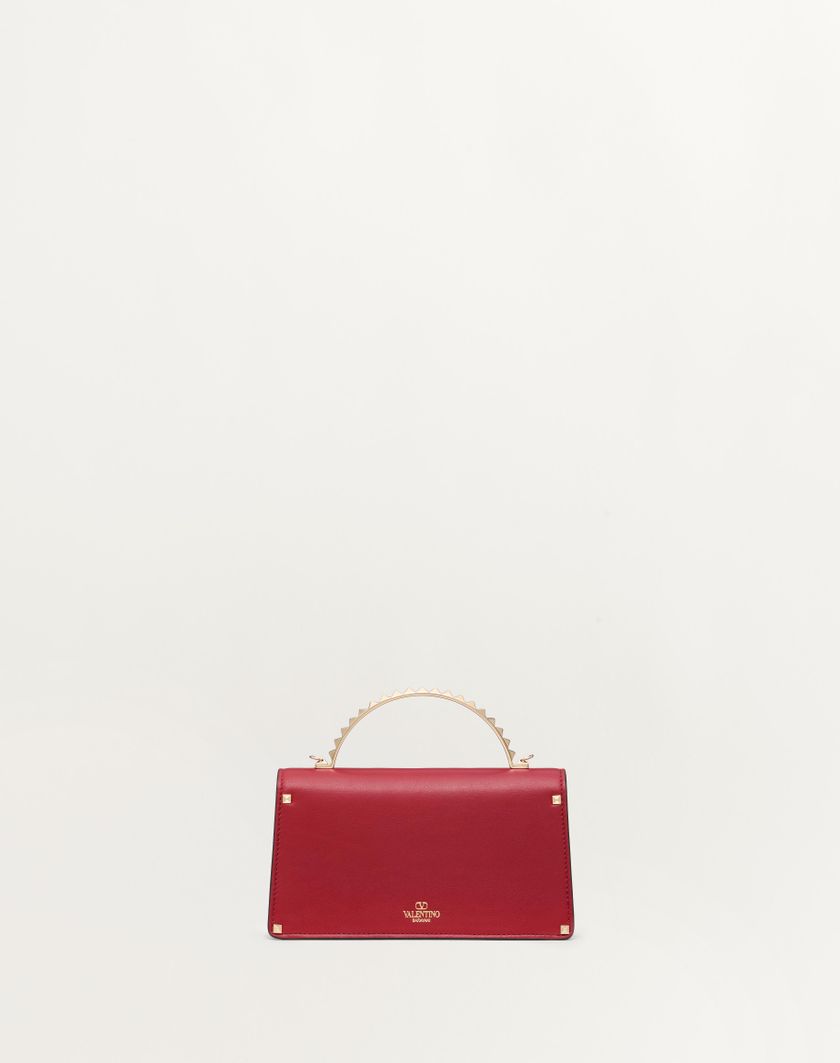 Valentino Handbags Mini Borsa A Mano Rockstud In Vitello per Donna in Rosso V. | Valentino IT Duty-free