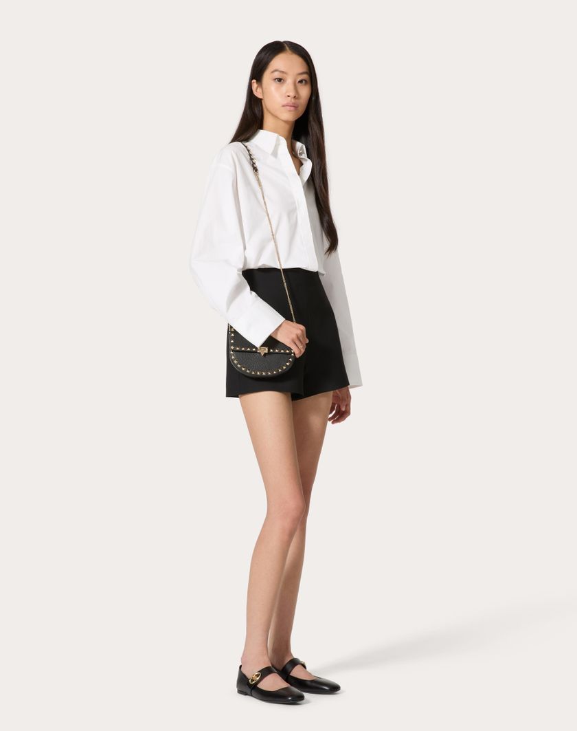 Valentino Handbags Mini Borsa A Tracolla Rockstud In Vitello Granato per Donna in Nero | Valentino IT Saldi
