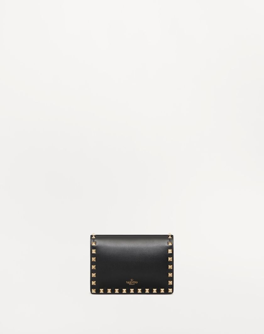 Valentino Handbags Pouch Con Catena Rockstud In Vitello per Donna in Nero | Valentino IT Nuova