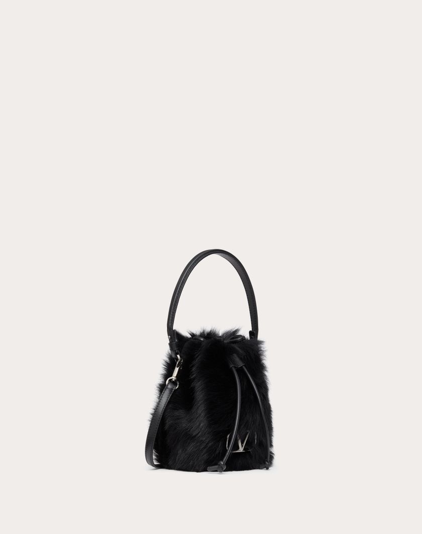 Valentino Handbags Mini Borsa A Secchiello Vlogo Signature In Montone per Donna in Nero | Valentino IT Nuovo