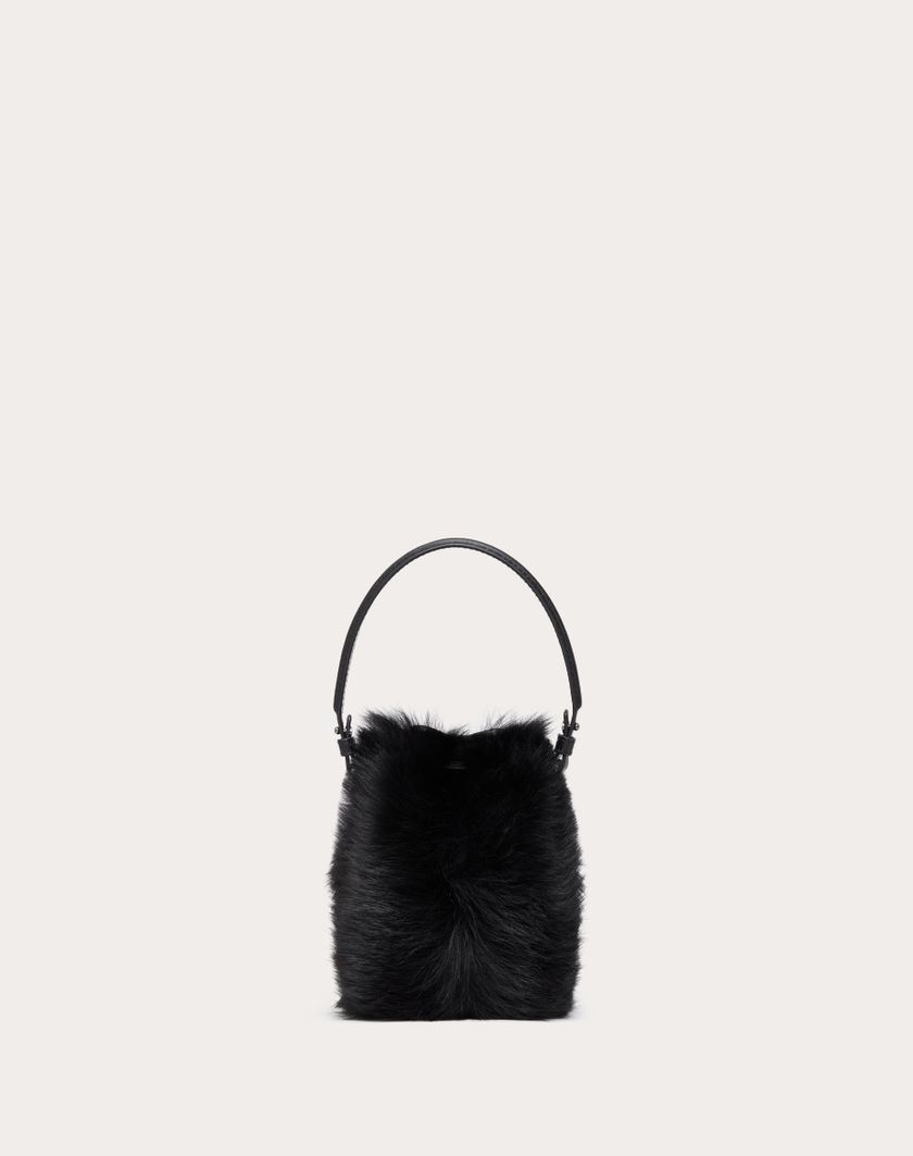 Valentino Handbags Mini Borsa A Secchiello Vlogo Signature In Montone per Donna in Nero | Valentino IT Nuovo