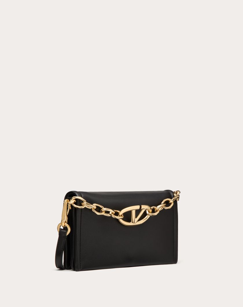 Valentino Handbags Clutch Vlogo Chain In Nappa Con Catena per Donna in Rosso Scuro | Valentino IT Vendita