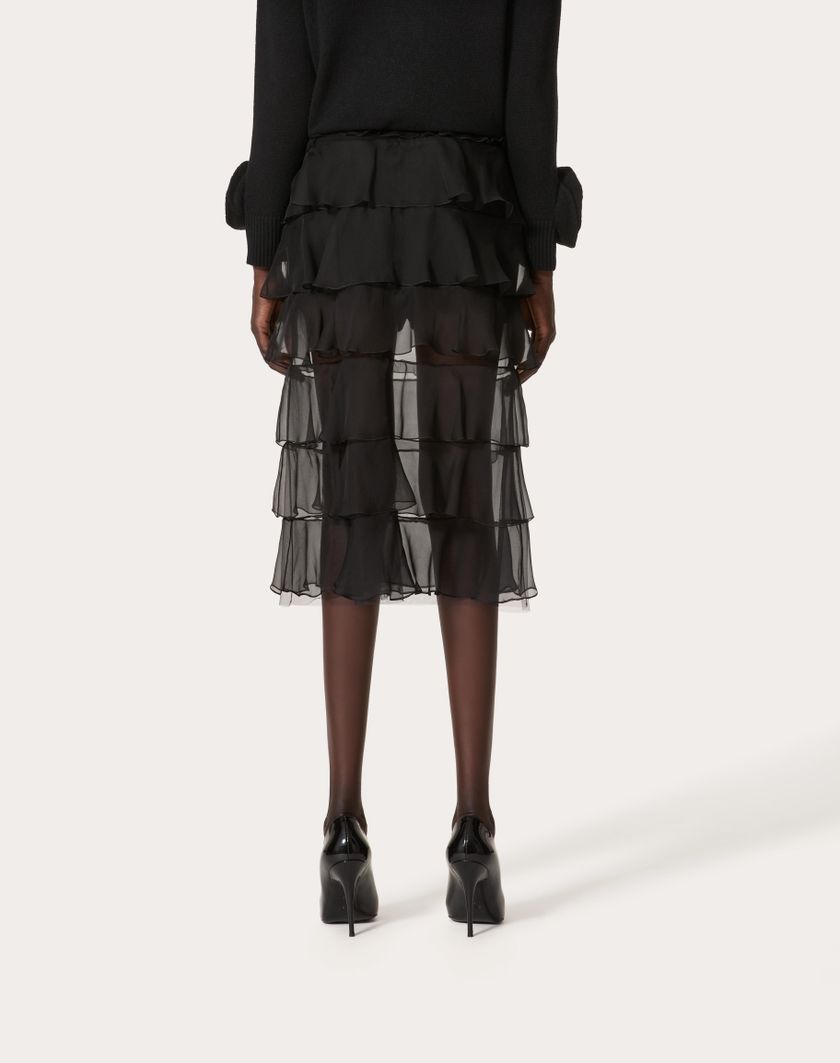 Valentino Handbags Gonna In Chiffon per Donna in Nero | Valentino IT Fino Al -60%