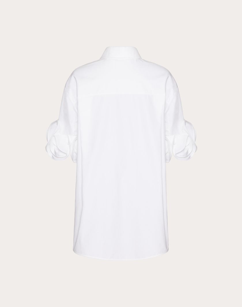 Valentino Handbags Camicia In Compact Popeline per Donna in Nero | Valentino IT Shopping Online
