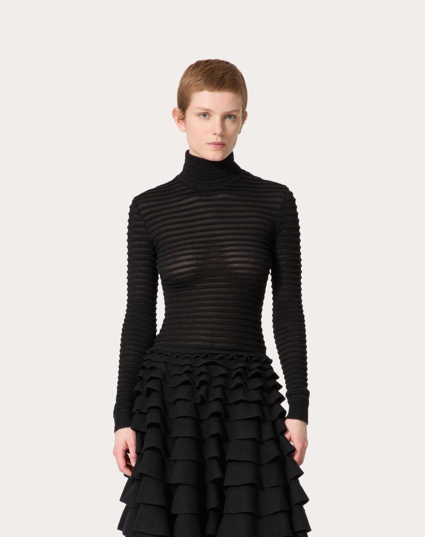 Valentino Handbags Maglia In Viscosa E Lana per Donna in Nero | Valentino IT Online