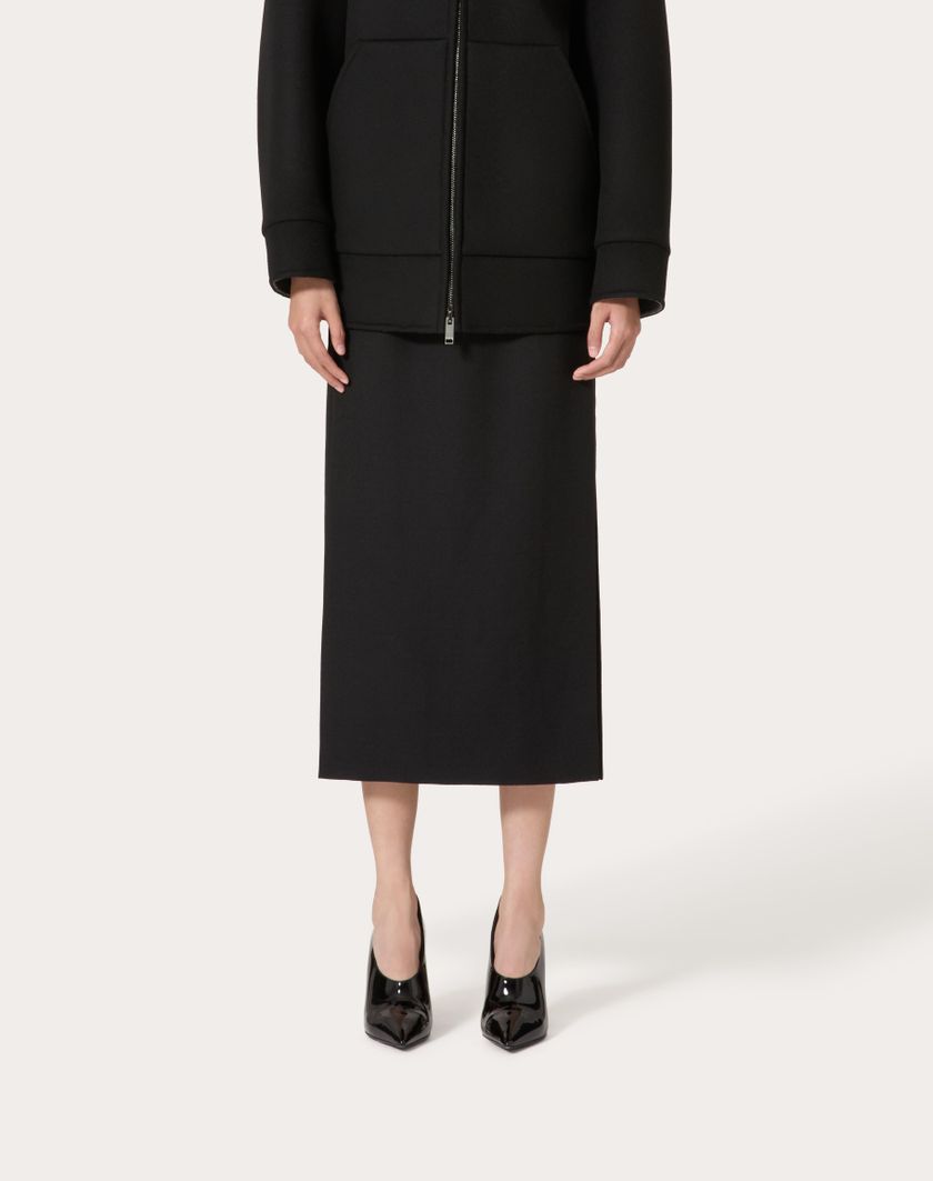 Valentino Handbags Gonna Midi In Grisaille per Donna in Nero | Valentino IT Saldi