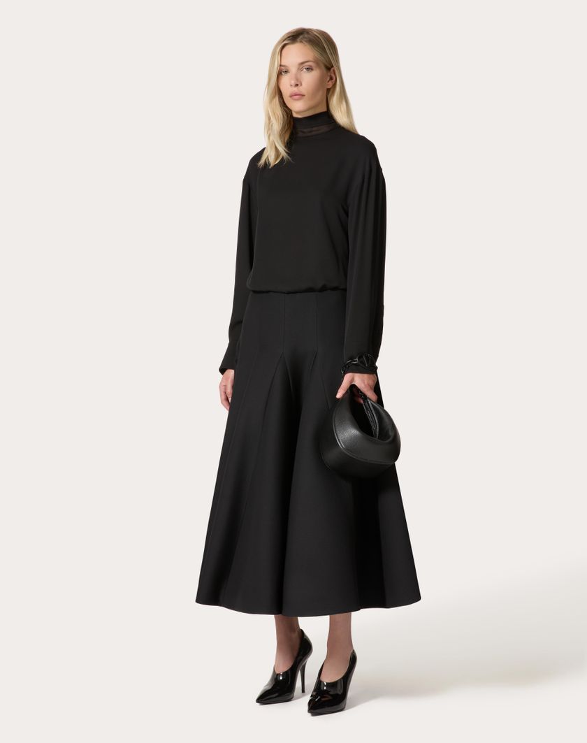 Valentino Handbags Top In Georgette per Donna in Nero | Valentino IT Vendita Calda