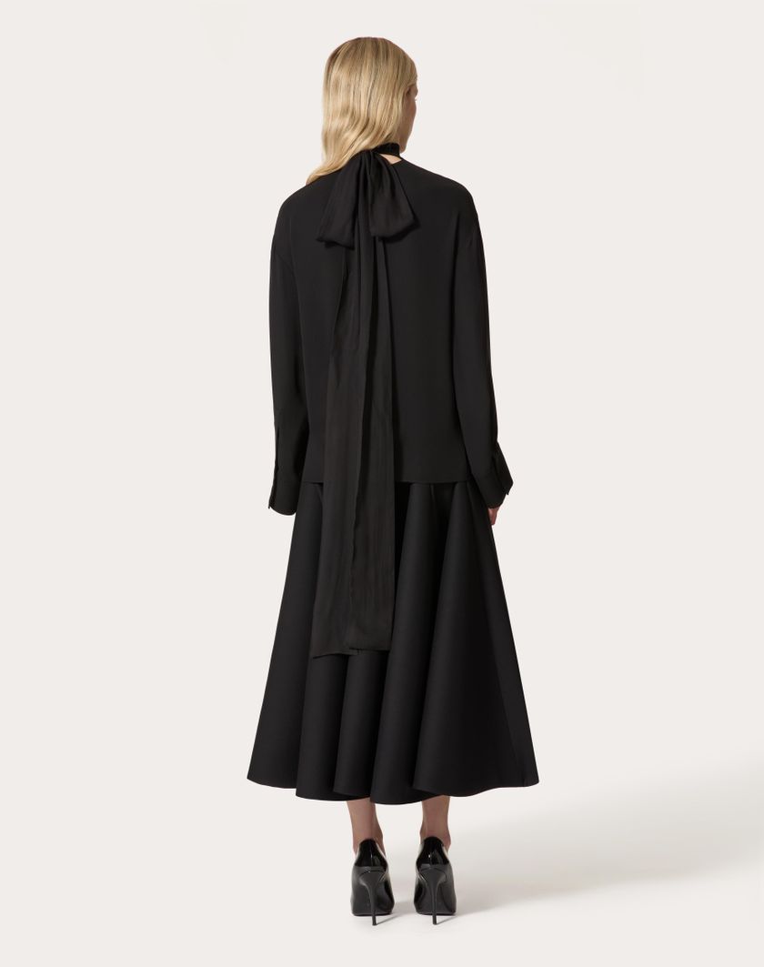 Valentino Handbags Top In Georgette per Donna in Nero | Valentino IT Vendita Calda