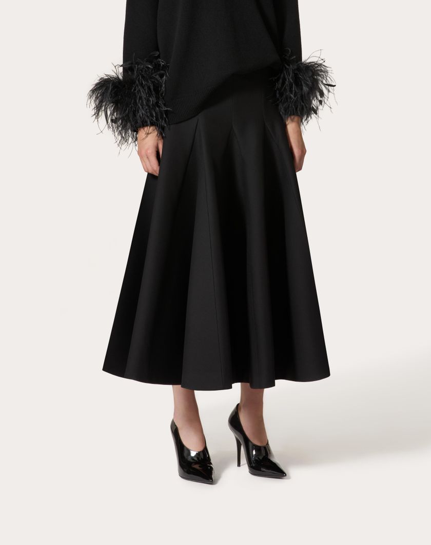 Valentino Handbags Gonna Midi In Crepe Couture per Donna in Nero | Valentino IT Vendita Economica