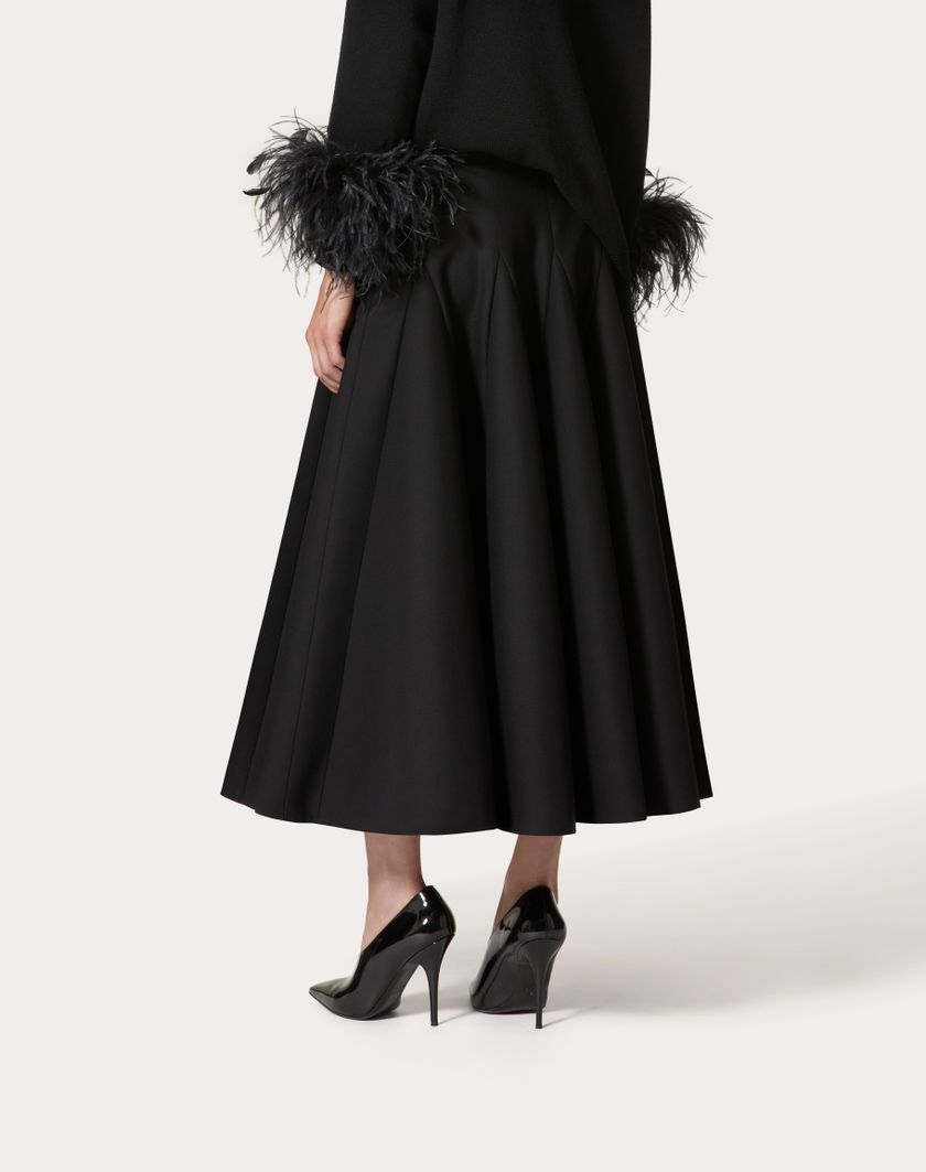 Valentino Handbags Gonna Midi In Crepe Couture per Donna in Nero | Valentino IT Vendita Economica