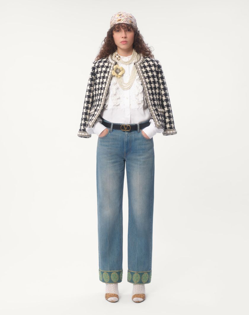 Valentino Handbags Top In Cotone E Lino Ricamato per Donna in Bianco | Valentino IT Nuova
