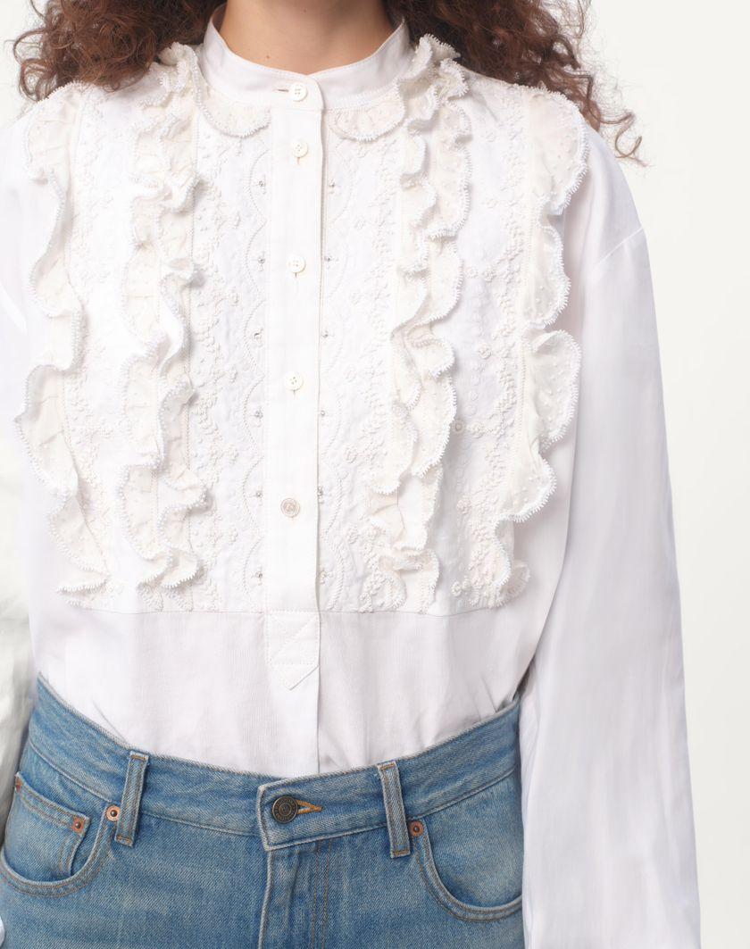 Valentino Handbags Top In Cotone E Lino Ricamato per Donna in Bianco | Valentino IT Nuova