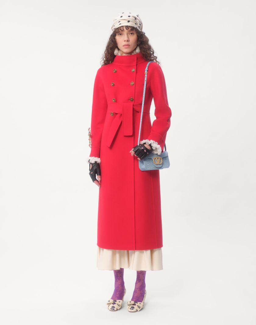 Valentino Handbags Cappotto In Compact Drap per Donna in Rosso | Valentino IT 2025