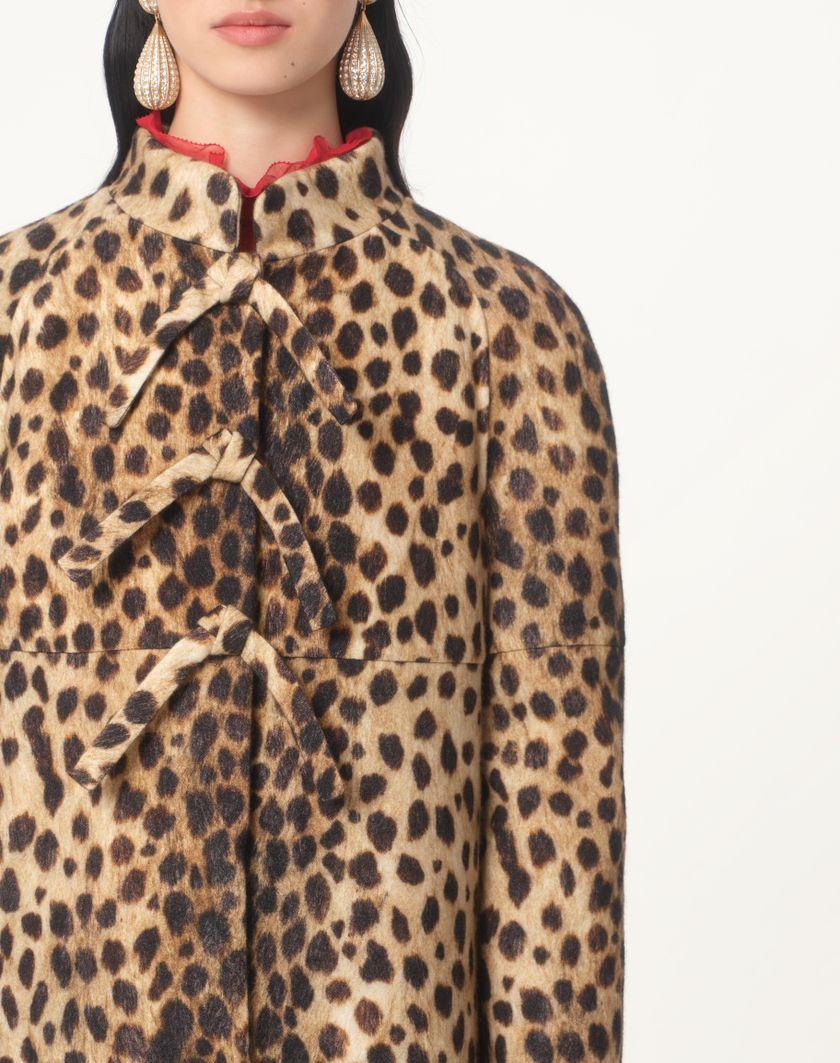 Valentino Handbags Cappotto In Panno Stampato Giaguaro Spots per Donna in Animalier | Valentino IT In Linea