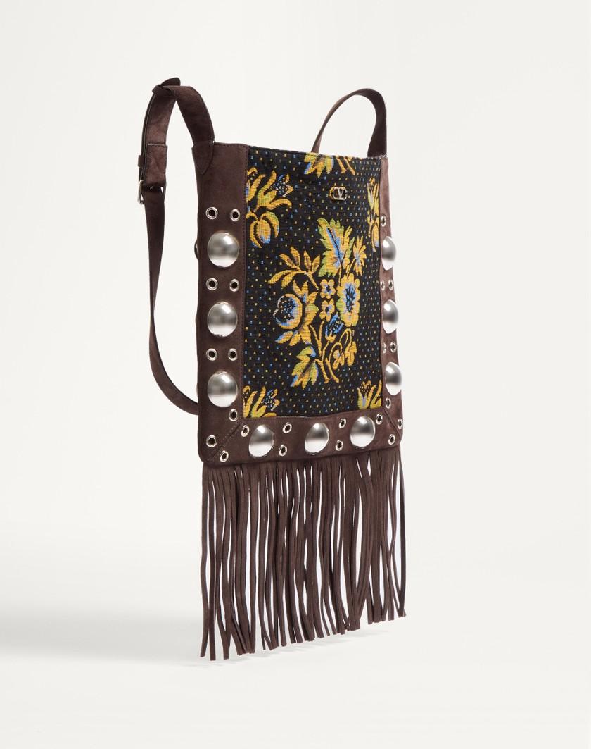 Valentino Handbags Borsa A Spalla Valentino Garavani Nellcôte In Tessuto Jacquard Con Frange per Donna in Multicolor/testa Di Moro | Valentino IT Nuovi prodotti