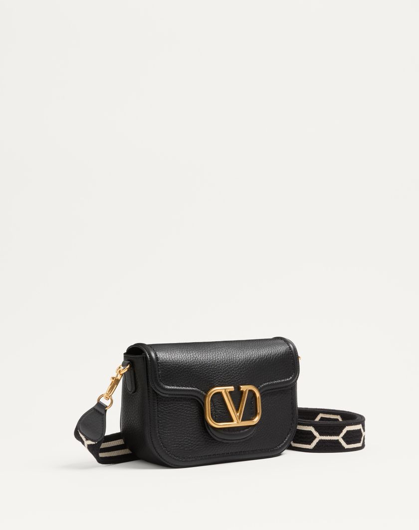 Valentino Handbags Borsa A Spalla Valentino Garavani Alltime In Vitello Granato Con Tracolla Nastro Jacquard per Donna in Nero/bianco | Valentino IT Affare Del Giorno