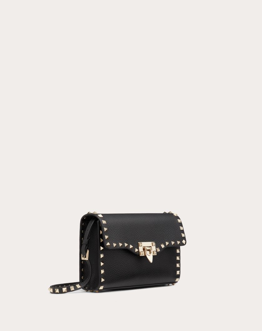 Valentino Handbags Borsa Piccola A Tracolla Rockstud In Vitello Granato per Donna in Mandorla | Valentino IT Online