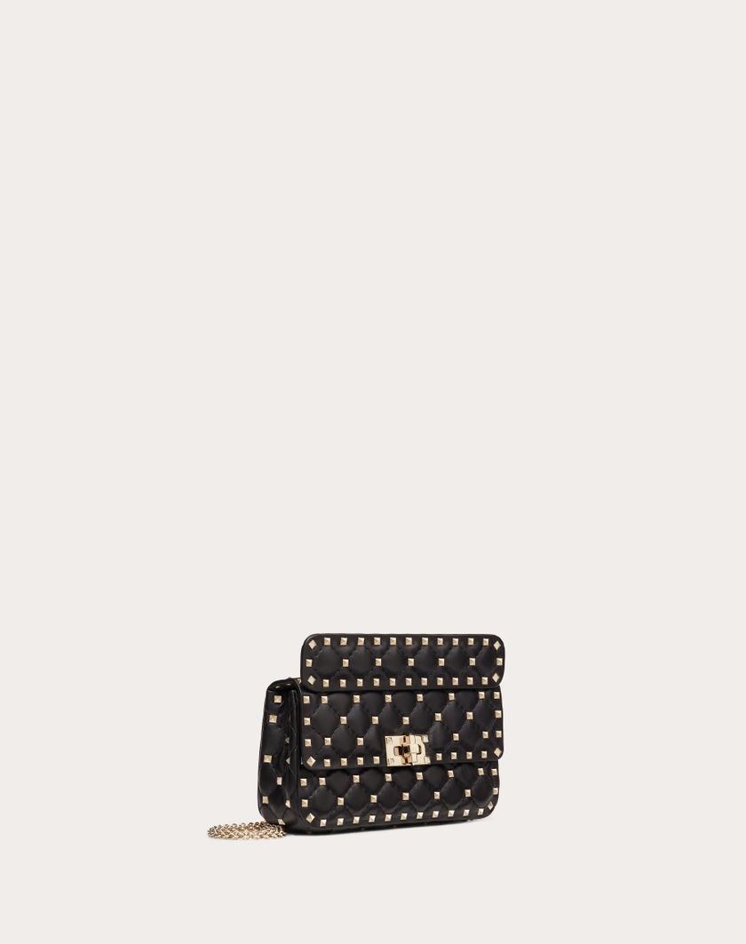 Valentino Handbags Borsa Piccola Rockstud Spike In Nappa per Donna in Poudre | Valentino IT Saldi