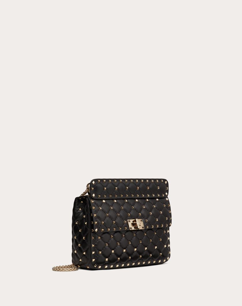 Valentino Handbags Borsa Media Rockstud Spike In Nappa per Donna in Nero | Valentino IT ACQUISTA ORA
