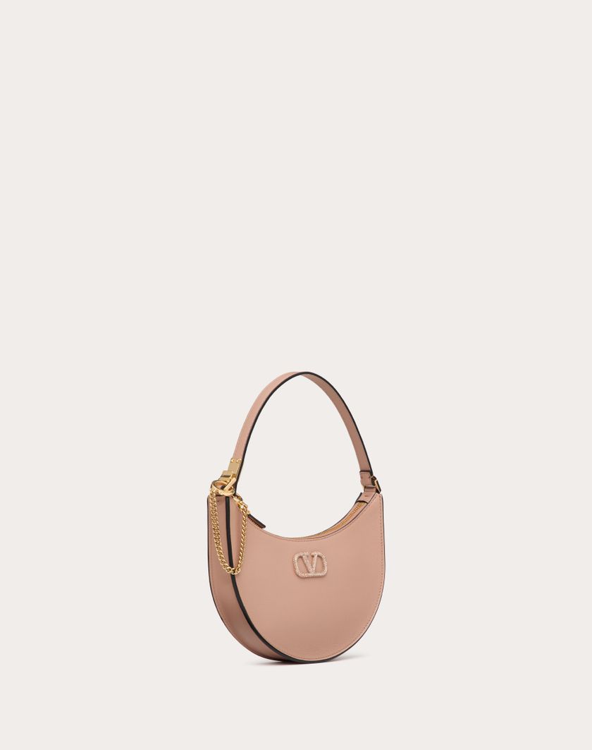 Valentino Handbags Mini Hobo Vlogo Signature In Vitello Con Logo Gioiello per Donna in Rose Cannelle | Valentino IT Vendite Flash