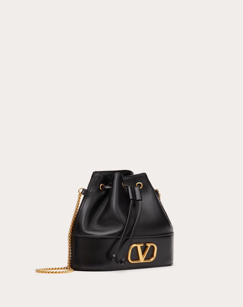 Valentino Handbags Mini Secchiello Con Catena Vlogo Signature In Nappa per Donna in Rose Cannelle | Valentino IT Moda