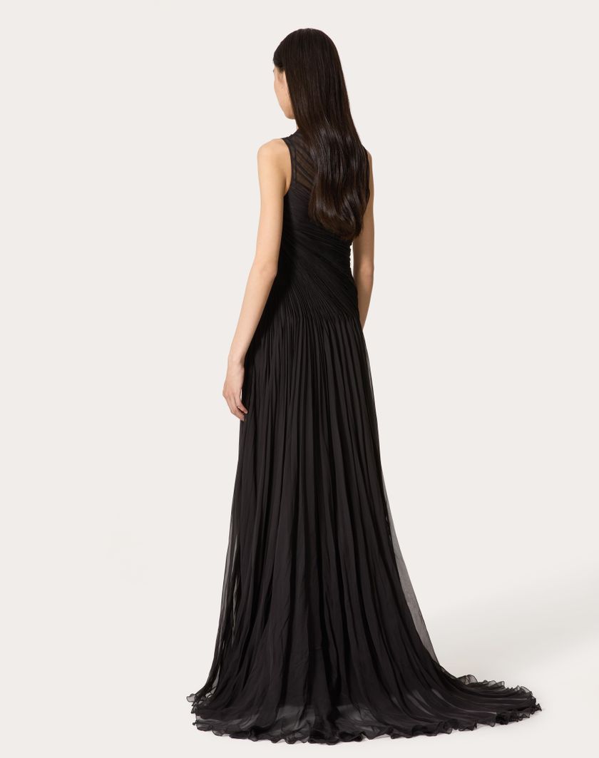 Valentino Handbags Gown In Chiffon per Donna in Nero | Valentino IT Spedizione Gratuita
